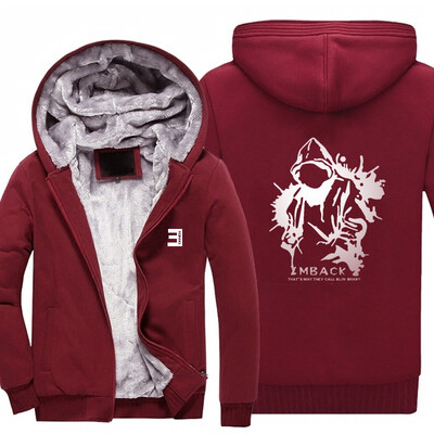 

2018 New USA SIZE Men Winter Autumn Hoodies MBACK BLIN BHADY pattern Fleece Coat Baseball Uniform Sportswear Jacket wool