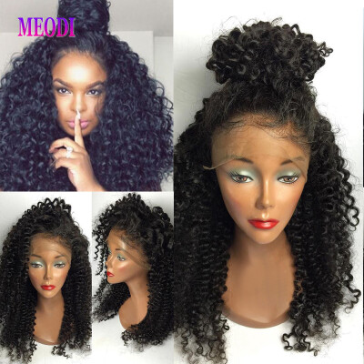 

Meodi Hair New Style Kinky Curly Human Hair Lace wigs Natural Black Human Hair Lace Front Wigs With Baby Hair