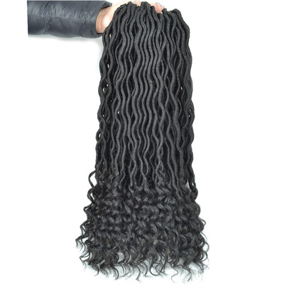 

Chorliss Synthetic Hair Extensions 20Inches Faux Locs Curly Crochet Hair Crochet Braids 24Strands 85gPack Black Blonde Color