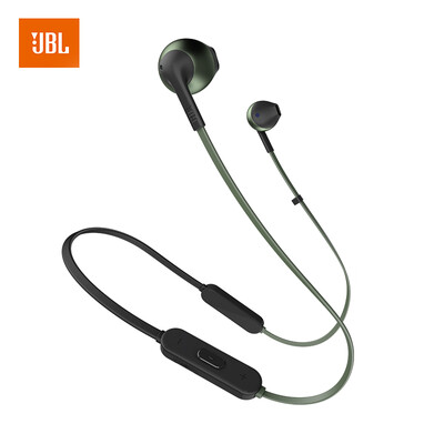 

JBL TUNE205BT Беспроводная Bluetooth-гарнитура Спортивные наушники T205BT Наушники с половинной ушной музыкой с Mai Phone Call Green Coral