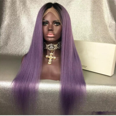 

Two Tone Purple Full Lace Wigs With Baby Hair Ombre Lace Front Wigs Ombre Human Hair Wigs 1bTPurple Brazilian