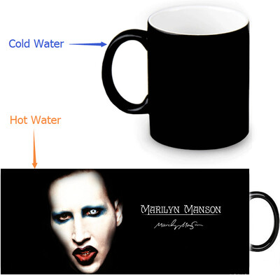 

Marilyn Manson 350ml12oz Heat Reveal Mug Color Change Coffee Cup Sensitive Morphing Mugs Magic Mug Milk Tea Cups