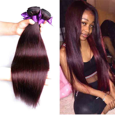 

Top Quality 3 Bundles 99 Color Burgundy Peruvian Human Hair Extensions Cheap Straight Peruvian Unprocessed Virgin Human Hair Weav