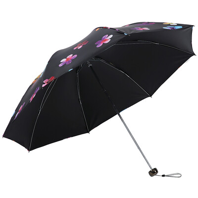 

Paradise Umbrella UPF50 Colorful Yunxia Black Glue Tri-Fold Umbrella Umbrella 33520T Black
