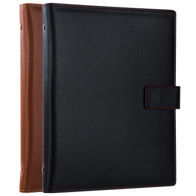 

Deli deli 8in80 mid-range section loose-leaf leather business notebook notebook black coffee random 3307