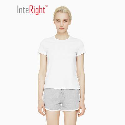 

INTERIGHT Short Sleeve Womens Water Soft Cotton Round Neck Short Sleeve T-Shirt Light Blue