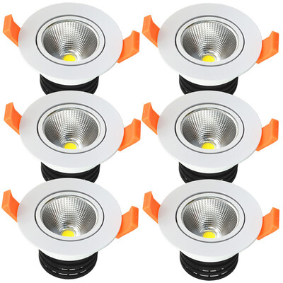 

6pcs / lots привели 7 холодный белый светодиодный COB чип downlight привело утопленный светодиодный потолочный светильник