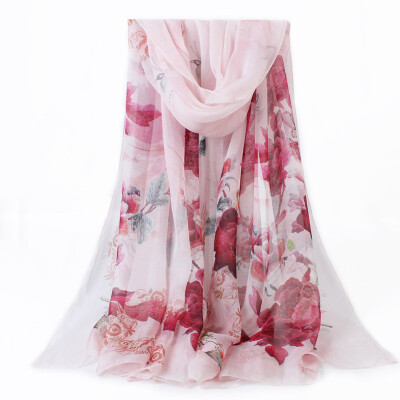 

One meter painting yarn yimihuasha silk scarf female new spring warm scarf sunscreen shawl dream into peony