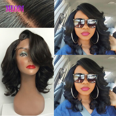 

100% Brazilian Human Hair Wigs with Bang Short Bob Human Human Hair Lace Front wigs with Baby Hair for Black Woman