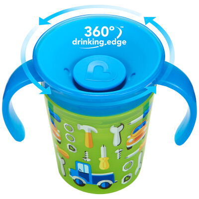 

Munchkin baby cup learning cup 360 ° leak-proof printing magic cup Mackenzie drinking water training cup with handle 170ml 15863 random color