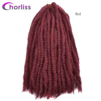 

Chorliss 18" Ombre Synthetic Braiding Hair Extensions Afro Kinky Twist Braids Hair Bundles Crochet Braids 100gpack Burgundy 1pc
