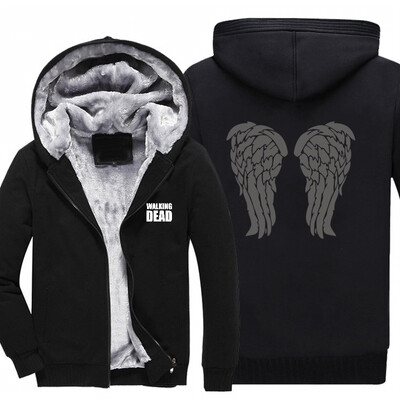 

2018 New USA size Three raven wings Game of Thrones Direwolf Ghost House of Stark Winter is Coming Jacket Sweatshirts Thicken Hood