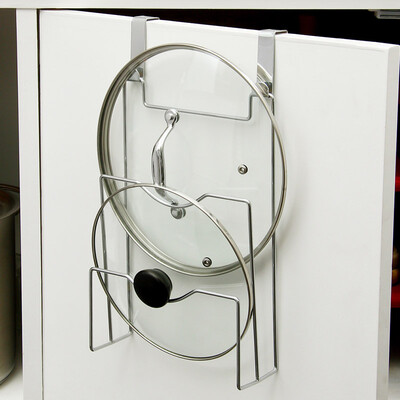 

ОРЗ Двери шкафа Крюк Пан Пот Крышка Стойки Плита Организатор Держатель Кухня Хранения Стойку Полки Кухонные Принадлежности