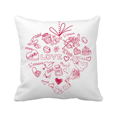 

Valentines Day Red Heart Shaped Angel Square Throw Pillow Insert Cushion Cover Home Sofa Decor Gift