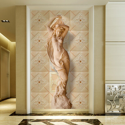 

Custom Mural Wallpaper 3D Stereoscopic European Flower Pattern Body Art Mural Living Room Bedroom Entrance Hallway Wallpaper