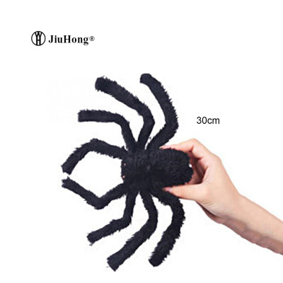 

Birthday Halloween Supplies Props Bar Decorations Whole Black Plush Spider Tricky Toys 75cm/30cm/50cm party