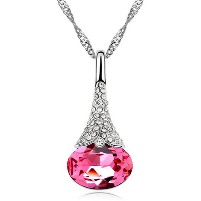 

Waterdrop Pendants Crystal from Austrian Elements High Quality Crystal Necklace Women For Wedding 8422