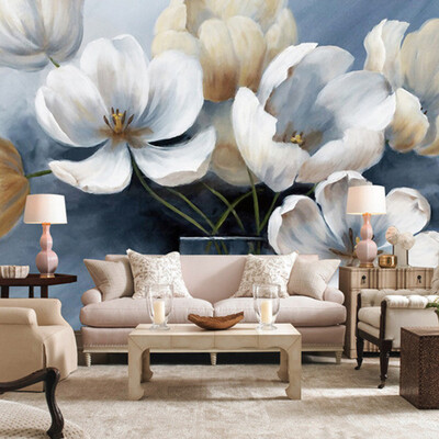

Custom photo wallpaper Hand painted flowers wallpaper living room bedroom wallpaper mural