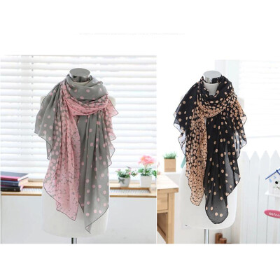 

CANIS@Fashion Women’s Lady Soft Scarves Shawl Neck Wrap Flower Scarf Polka Dots