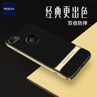 

Rock ROCK Apple 8 mobile phone shell iphone8 protective cover all-inclusive anti-drop silicone soft shell series gold