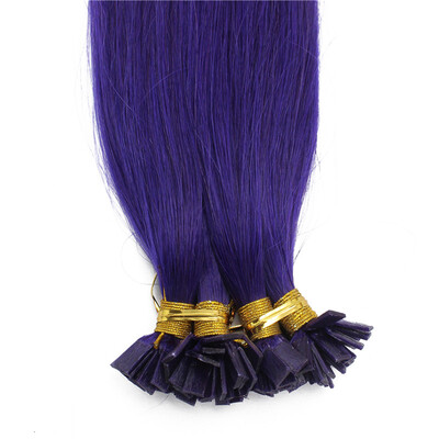 

1gs 100g Human Remy Hair Purple Keratin Flat tip Hair Extensions