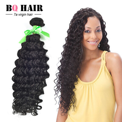 

BQ Hair Products Peruvian Hair Weave Bundles Mink 7a Unprocessed Virgin Hair Peruvian Deep Wave 4 bundles DHL Free Shipping