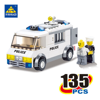 

KAZI 6730 Police Series Blocks Police Custody Van 135pcs Enlighten Building Blocks Playmobil Model Bricks Toys