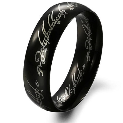 

Male Gift Black Stainless Steel Ring For Men Vintage Style Punk Finger Rings Party Jewelry OR324