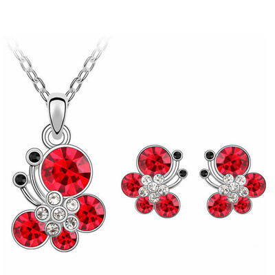 

High Quality Accessories Crystal from Austria Jewelry Set Pendant Necklace Earrings Bijoux for Women Mothers Day Gift 5248
