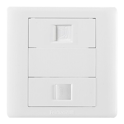 

Feidiao feidiao switch socket panel computer phone panel socket Internet phone socket panel 86 A3 Jia Run white