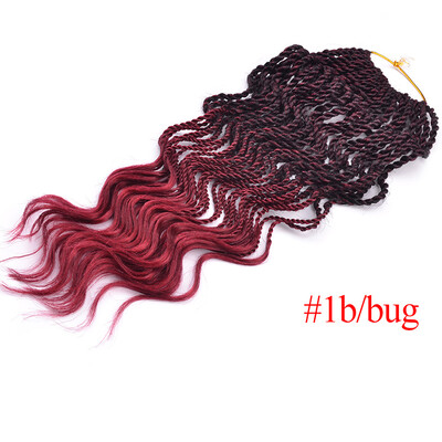 

Chorliss 14" Curly Senegalese Twist Ombre Crochet Braids Synthetic Braiding Hair Extension 35 RootsPack Low Temperature Fiber