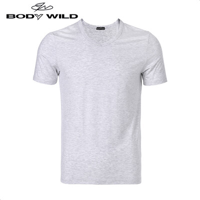 

BODY WILD Buddy Weide 1 piece Mens T-shirt Modal Short Sleeve V-neck Bottoming Top ZBN12FL1 Gray 170