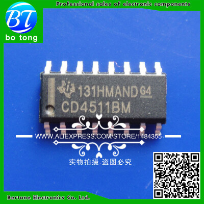 

50PCS free shipping Chip CD4511BM CD4511 BCD to 7 segment latch decoder driver SOP-16