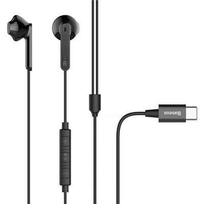 

Baseus Type-C Mobile Phone Headphones Music Earphones In-Ear Headphones TypeC Mobile Phone Interface HiFi Class Sound Quality Black