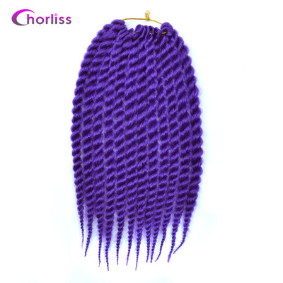 

Chorliss 12" Synthetic Ombre Color Braiding Hair Extensions Mambo Twist Crochet Braids Hair burgundy 75gpack