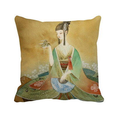 

Beauty Chinese Antique Illustrator Polyester Toss Throw Pillow Square Cushion Gift