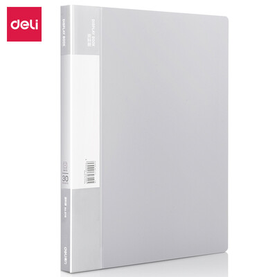 

Deli deli 30 pages A4 matte information book folder office file book light gray 5116