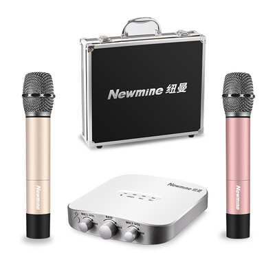 

Newman MC08 car phone sing k dynamic double microphone car ktv wireless microphone Bluetooth outdoor portable Shenmai one with two microphone white