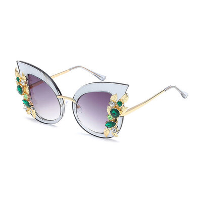 

Vintage Design Cat Eye Солнцезащитные очки для женщин Crystal Diamond Роскошные солнцезащитные очки Женские очки De Sol