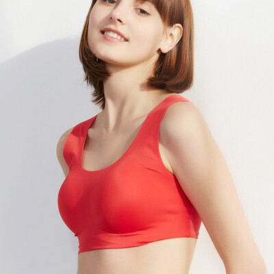 

Little nurse no trace sports bra without steel ring shockproof vest style seamless bra vest JMB020 China Red A80