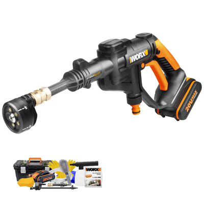 

WORX 20V lithium battery high voltage household wireless cleaning machine WG629E3 high pressure rechargeable water gun cleaning machine portable water pump brushing power tools