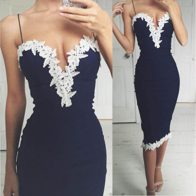 

UK6-14 Sexy Women Summer Bodycon Floral Lace Evening Cocktail Party Pencil Dress