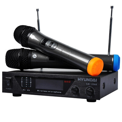 

Hyundai (HYUNDAI) GB-2260 Микрофон Беспроводной домашний кинотеатр KTV Микрофон One-Tail Два ручных караоке Главная Сцена для вечеринки Черные