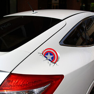 

LMA Loma car sticker Captain America shield shield shield broken wall 3D car scratches paste car stickers