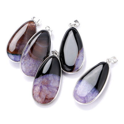 

1 PCS Yumten Природные кристаллы ожерелья воды капли подвеска Серебряные мужчины ювелирные изделия женщин Collier Femme Casamento Bijoux Colar Masculi