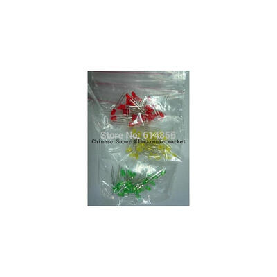 

50pcs 3MM LED Red Green Yellow White Bule 5colorsX10pcs50pcs CC Sample package