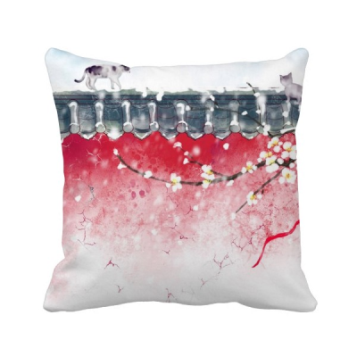 

Exploration For Snow Chinese Watercolor Polyester Toss Throw Pillow Square Cushion Gift