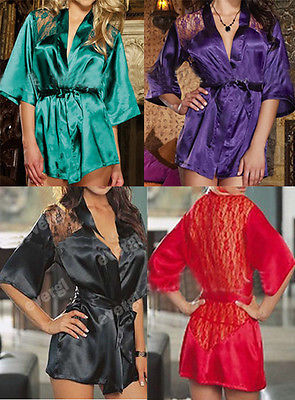 

сексуальный женщин атласные кружева белье дамы кружева sleepwear nightwear ночную рубашку халат