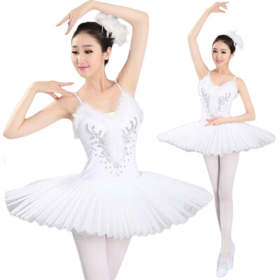 

Adult Professional Swan Lake Tutu Ballet Costume Hard Organdy Platter Skirt Dance Dress 6 layers