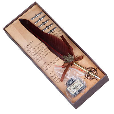 

Goose Feather Pen Writing Dip Calligraphy Natural Quill Pen Set Gift in Box
